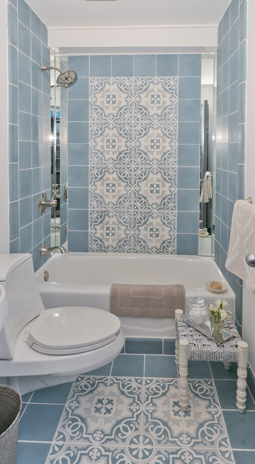 Bathroom Tile Shower
 35 large blue bathroom tiles ideas and pictures