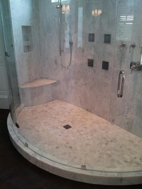 Bathroom Tile Shower
 Curved Marble Shower Modern Bathroom Charleston by