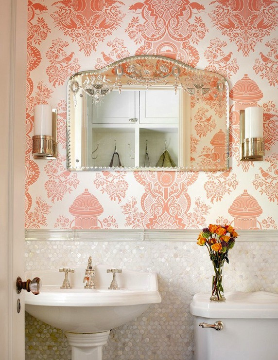 Bathroom Wallpaper Patterns
 7 inspirations for marble and wallpaper bathroom designs