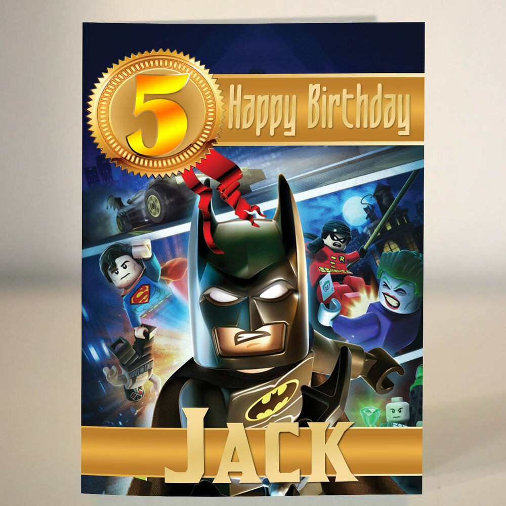 Batman Birthday Card
 BATMAN LEGO PERSONALISED Birthday Card A5