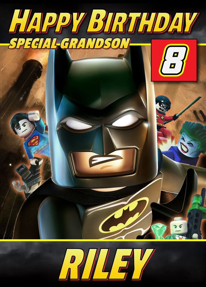 Batman Birthday Card
 BATMAN Lego Personalised Birthday Card Son Grandson etc