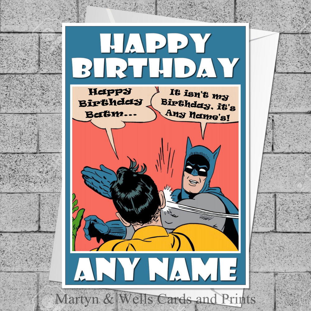Batman Birthday Card
 Batman and Robin birthday card Personalised with