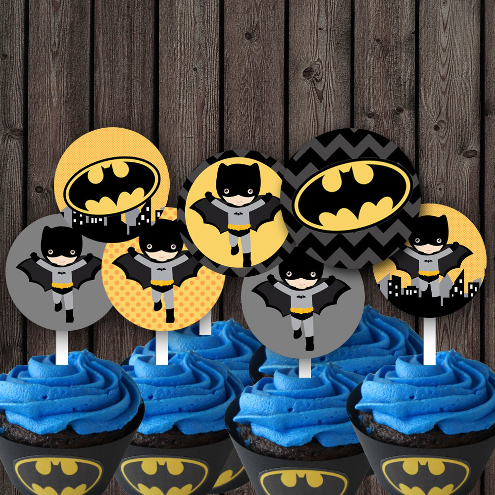 Batman Birthday Party
 Batman cupcake toppers batman party supplies printable