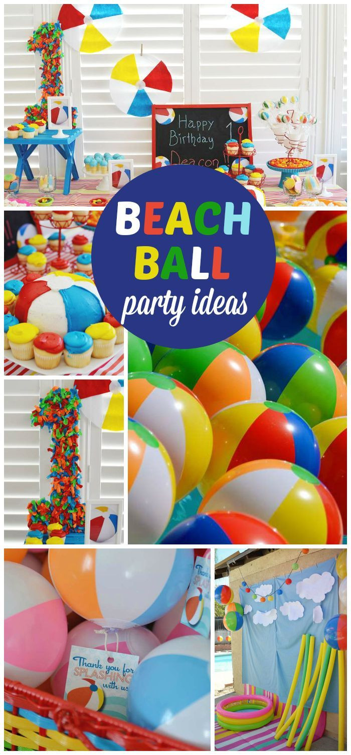 Beach Ball Birthday Party Ideas
 Beach ball Birthday "Beach ball first birthday" in 2019