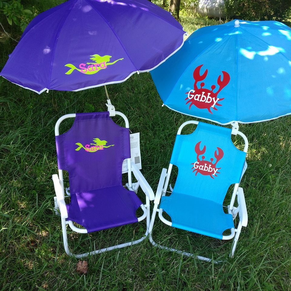Beach Chair For Kids
 Toddler Kids Childrens Beach Chair and Umbrella Monogrammed