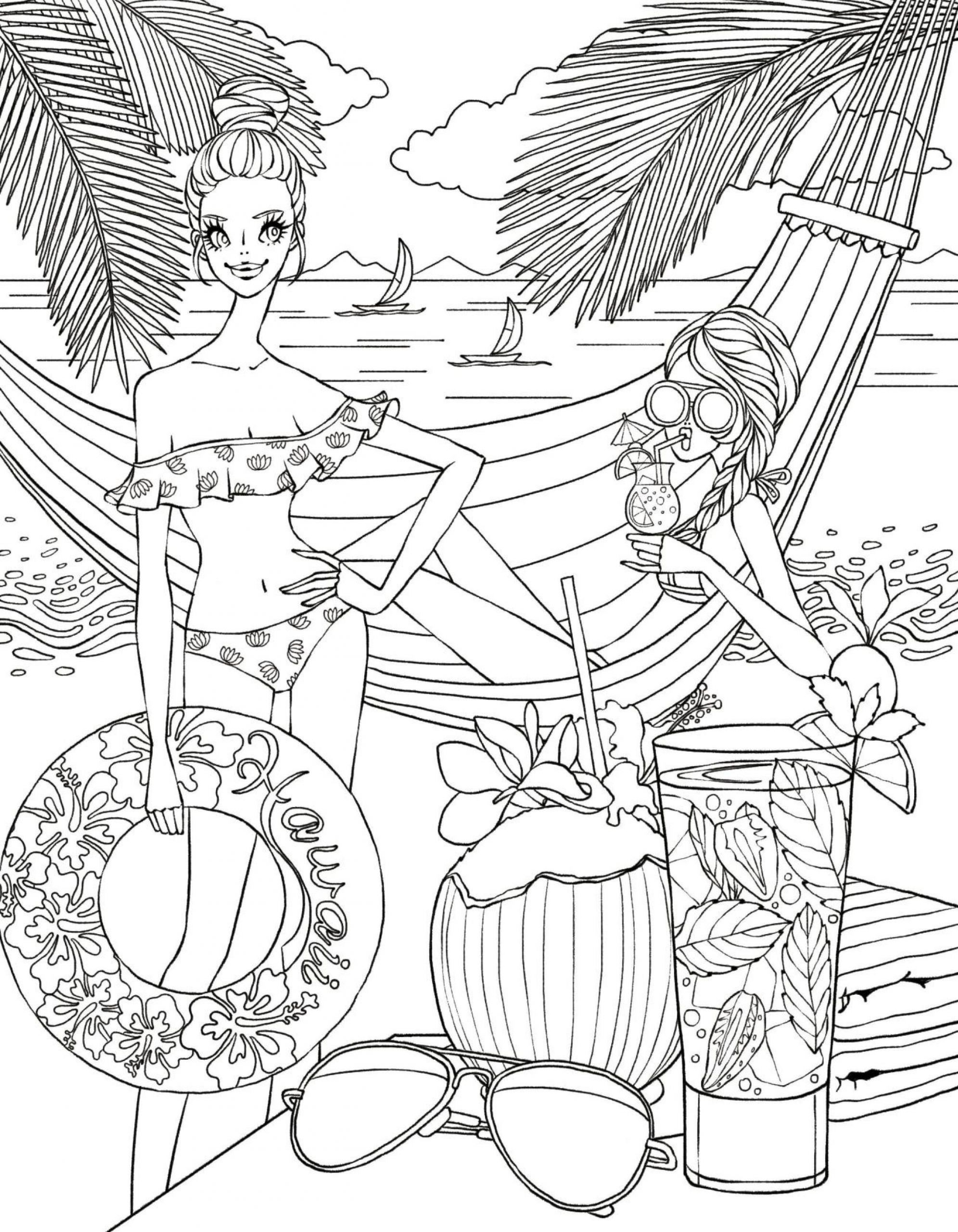 Beach Coloring Pages For Adults
 Beach side coloring page