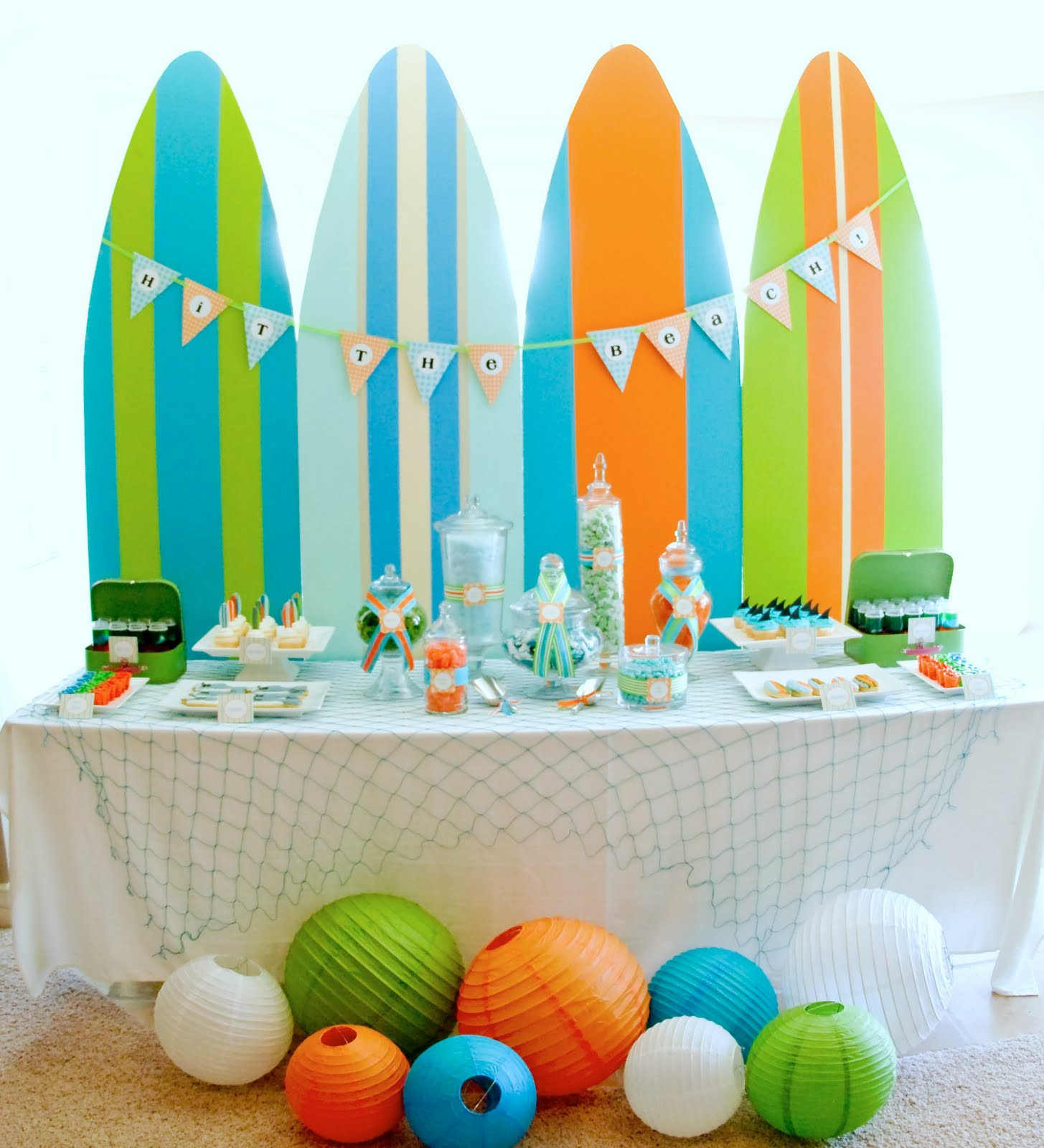 Beach Party Decorating Ideas
 Kara s Party Ideas Surf s Up Summer Pool Party
