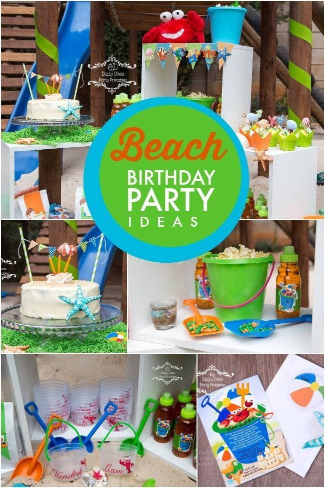 Beach Theme Party Ideas For Kids
 A Boy s Beach Themed 3rd Birthday Party Spaceships and