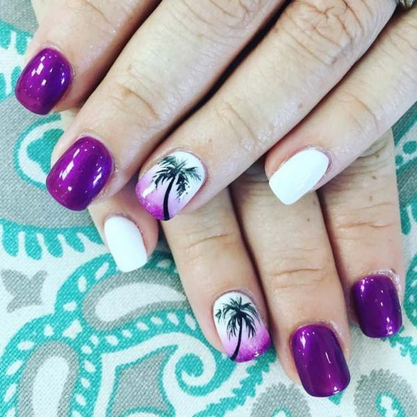 Beach Themed Nail Art
 Trendy summer nails – nautical and beach inspired nail art