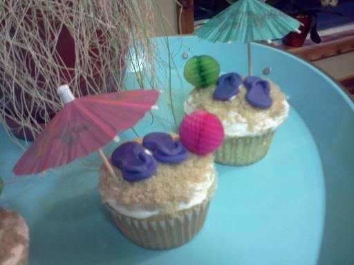 Beach Themed Retirement Party Ideas
 Beach themed cupcakes I did for a teachers retirement