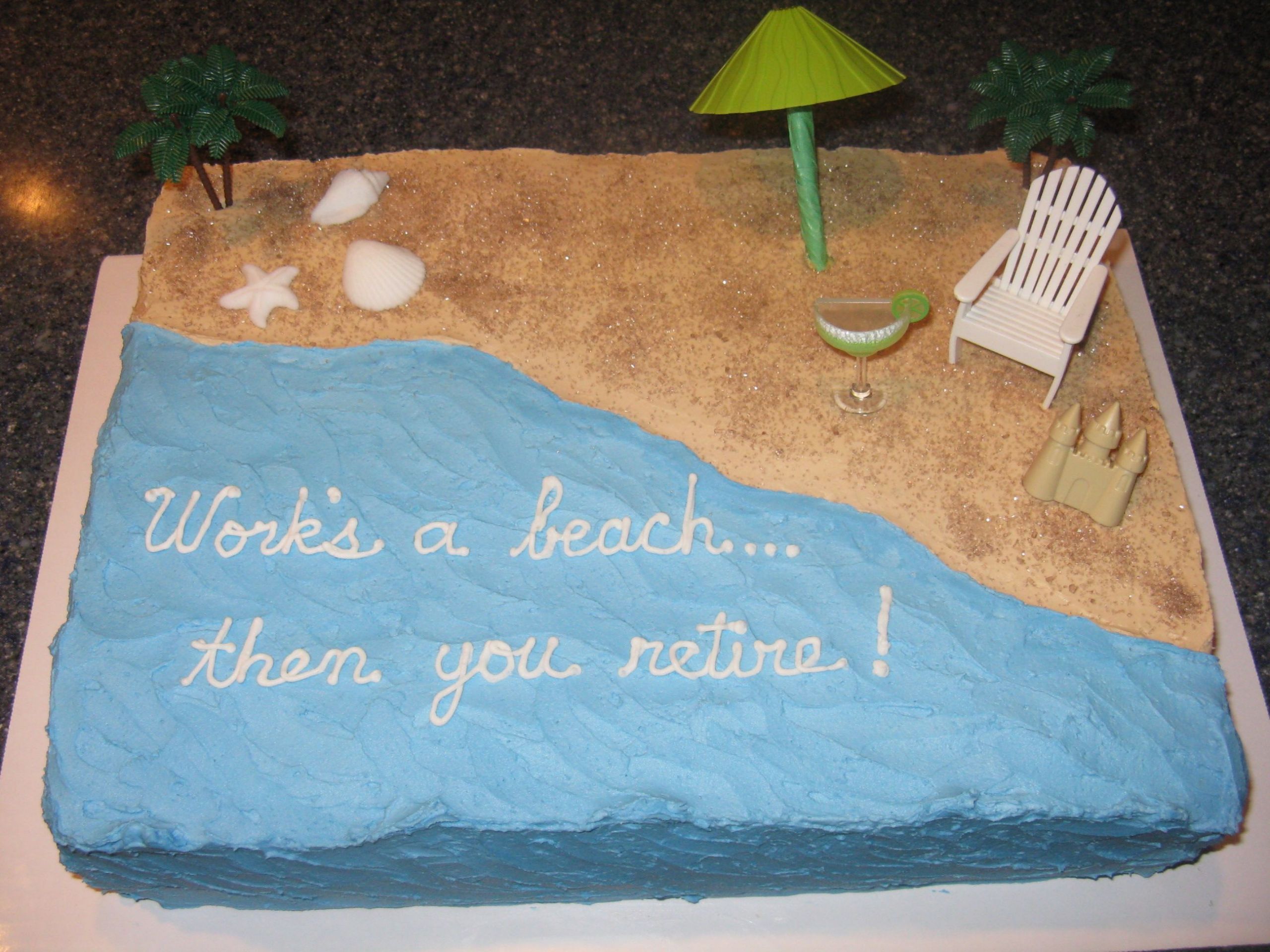 Beach Themed Retirement Party Ideas
 Work s a Beach Retirement Cake