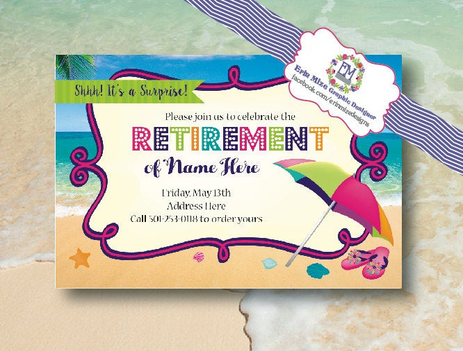 Beach Themed Retirement Party Ideas
 pool party Retirement Party Beach Themed Invitation