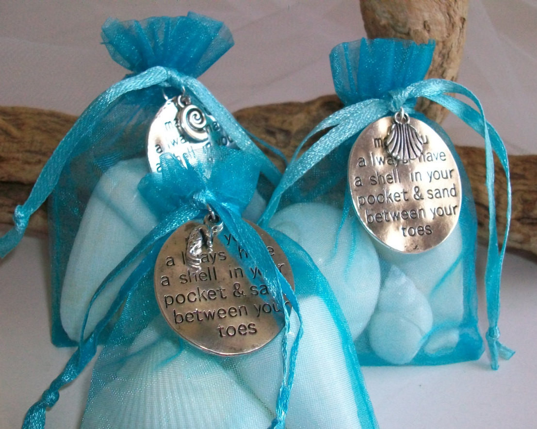 Beach Themed Wedding Favors
 Beach Themed Seashell Gift Bag Wedding Favor Seashell Party