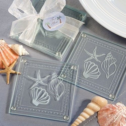 Beach Themed Wedding Favors
 40 Beach Themed Glass Coasters Wedding Shower Favors