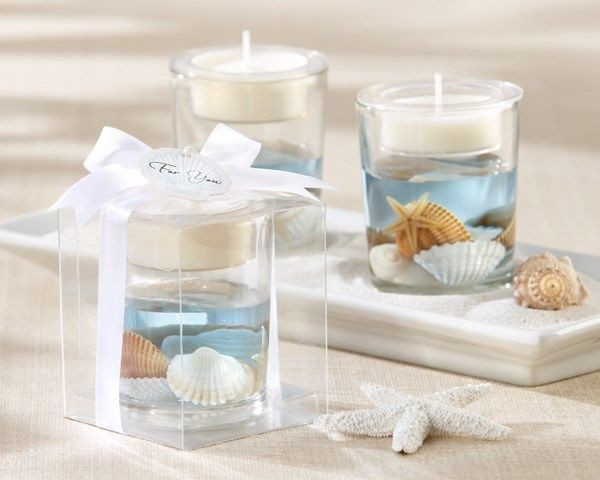 Beach Themed Wedding Favors
 48 Seashell Gel Beach Ocean Tealight Candle Bridal Shower