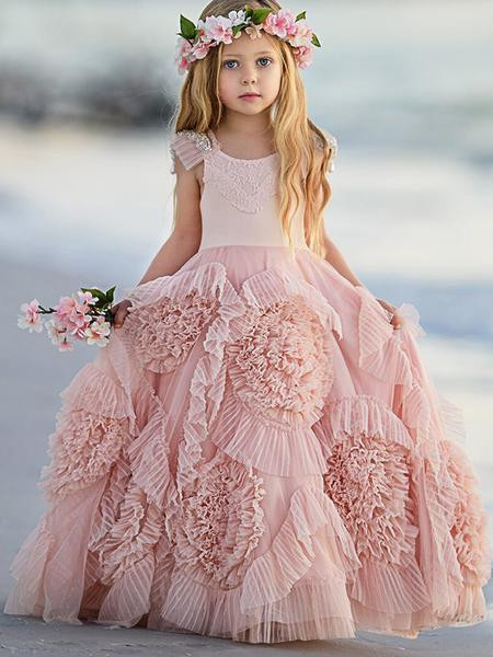 Beach Wedding Flower Girl Dresses
 Lovely Soft Pink Flower Girl Dresses For Beach Wedding