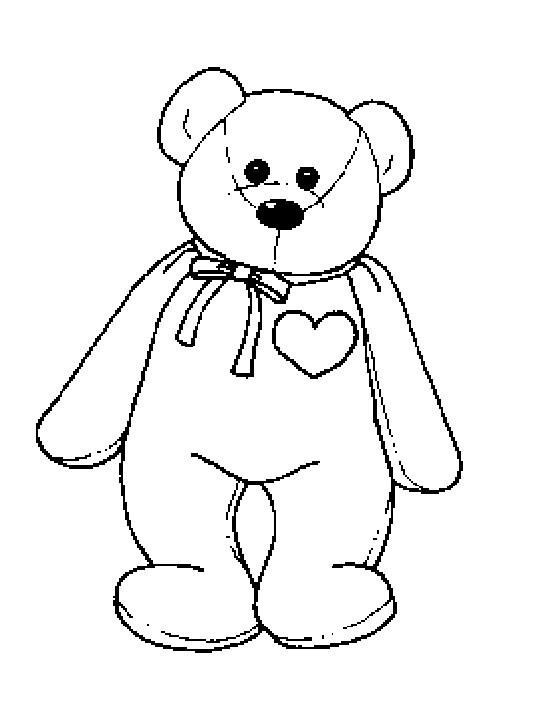 Beanie Baby Coloring Pages
 Coloring & Activity Pages Beanie Baby Bear with Heart