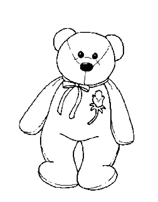 Beanie Baby Coloring Pages
 Coloring & Activity Pages Beanie Baby Bear with Rose