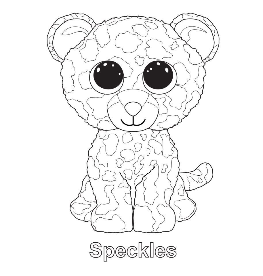 Beanie Baby Coloring Pages
 Speckles the Leopard TY Beanie Boo Kleurplaten Barbie
