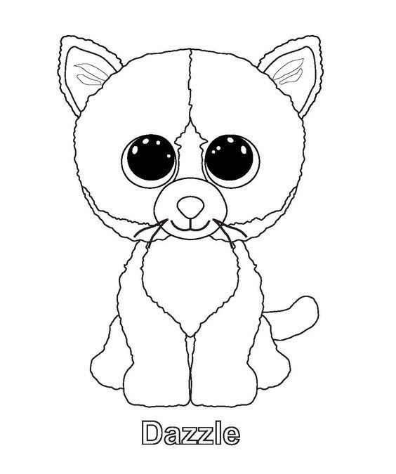Beanie Baby Coloring Pages
 dazzle cat beanie boo coloring page Google Search