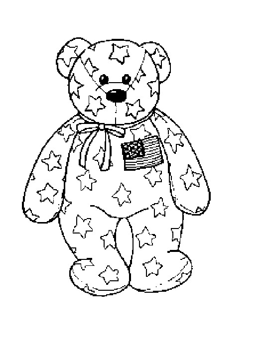 Beanie Baby Coloring Pages
 Coloring & Activity Pages Patriotic Beanie Baby Bear