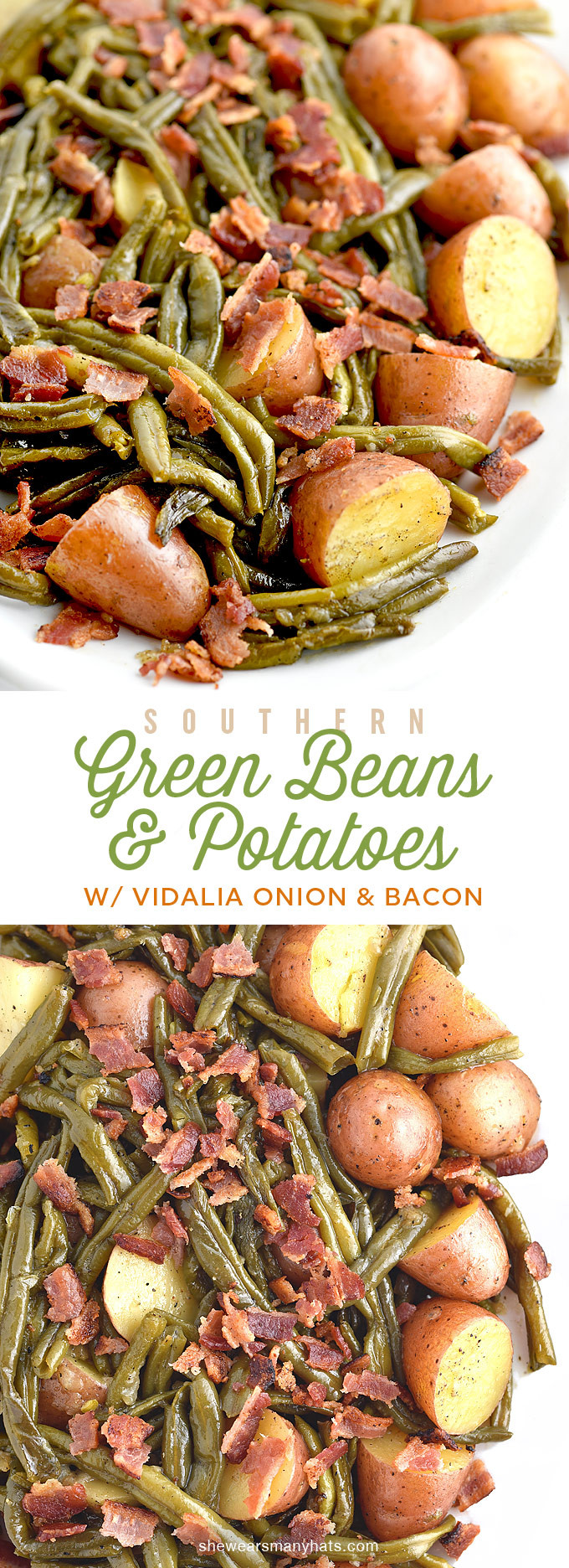 Beans Greens Potatoes
 Southern Green Beans and Potatoes with Vidalia ion and