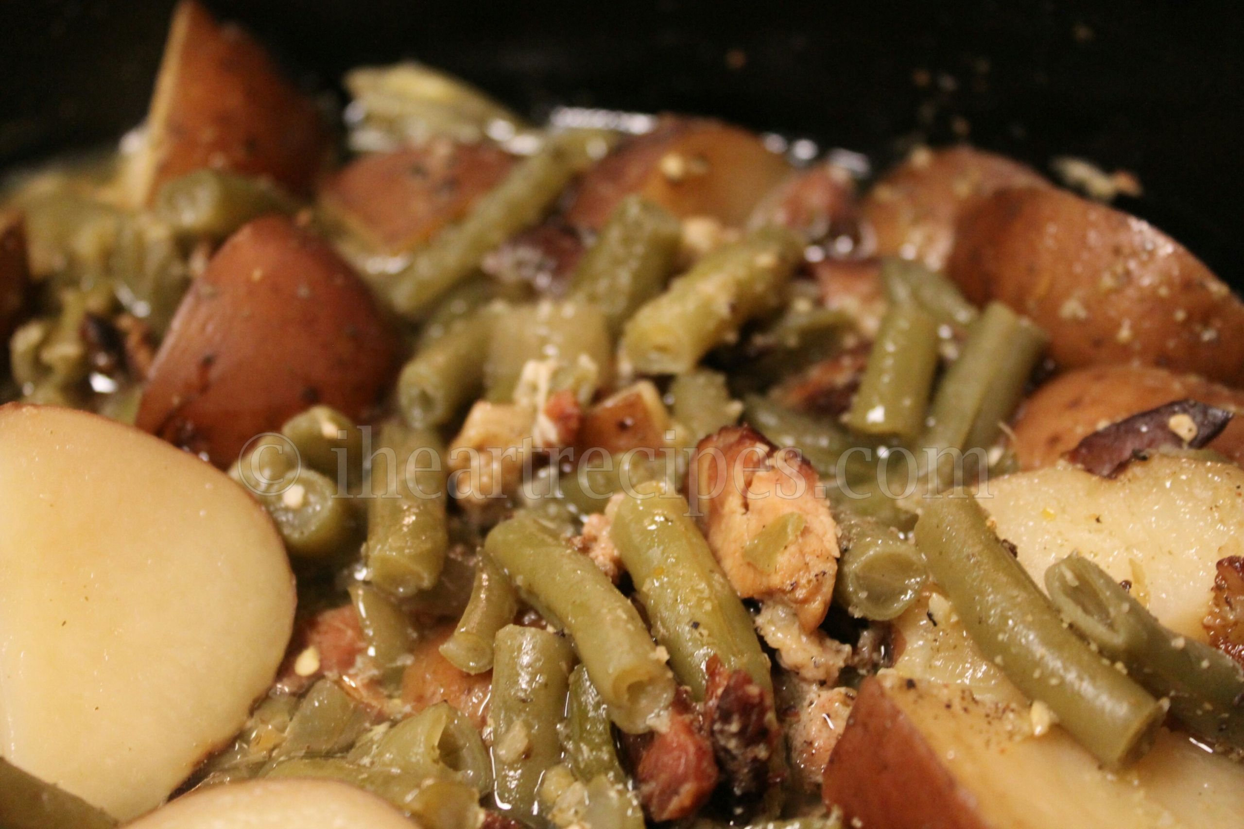 Beans Greens Potatoes
 Southern Green Beans Bacon and Potatoes
