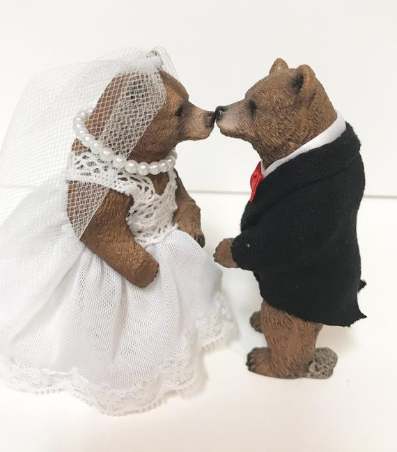 Bear Wedding Cake Topper
 Bear Wedding Cake Topper Mr and Mrs Bear Bear Love Animal
