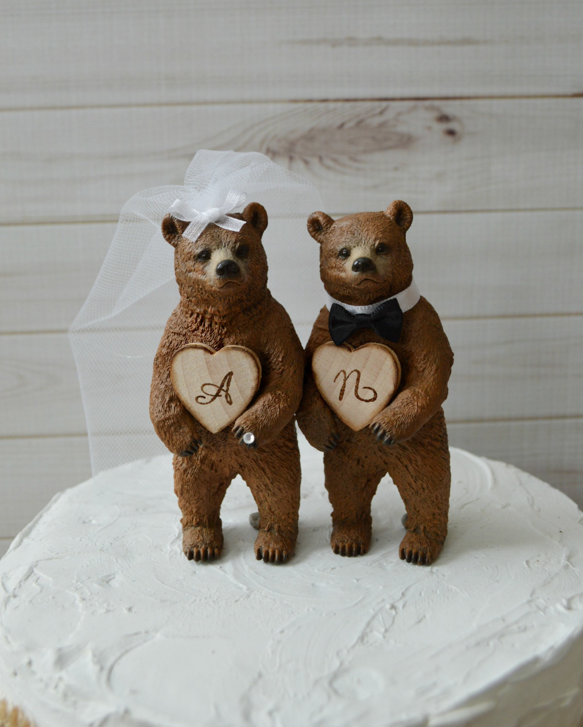 Bear Wedding Cake Topper
 country bear wedding cake topper rustic brown by