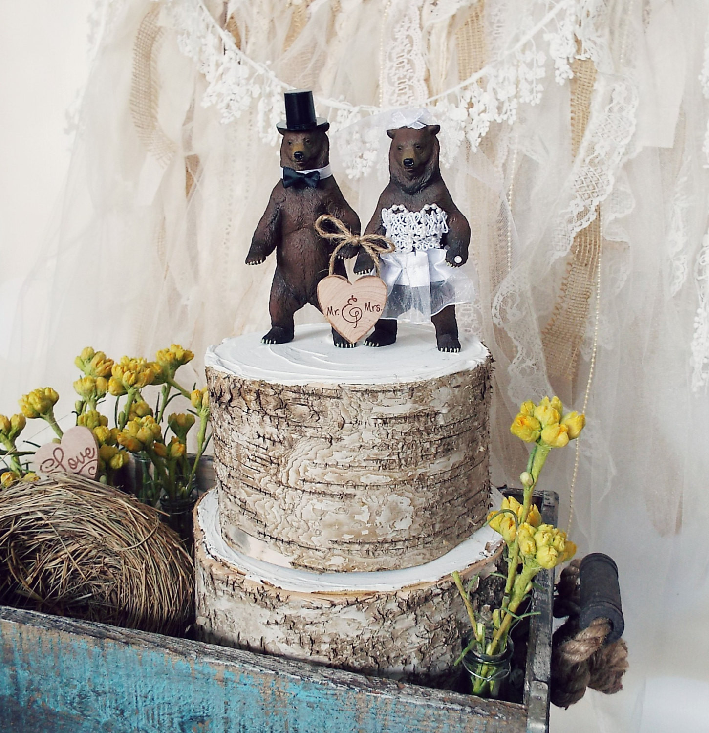 Bear Wedding Cake Topper
 Brown bear wedding cake topper circus zoo by MorganTheCreator