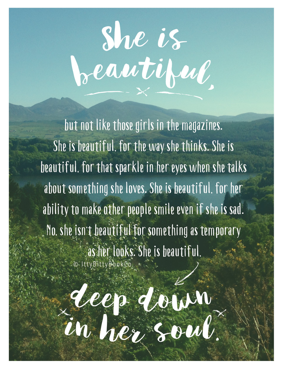 Beautiful Inspirational Quotes
 Inspirational Quote Postcard She is Beautiful