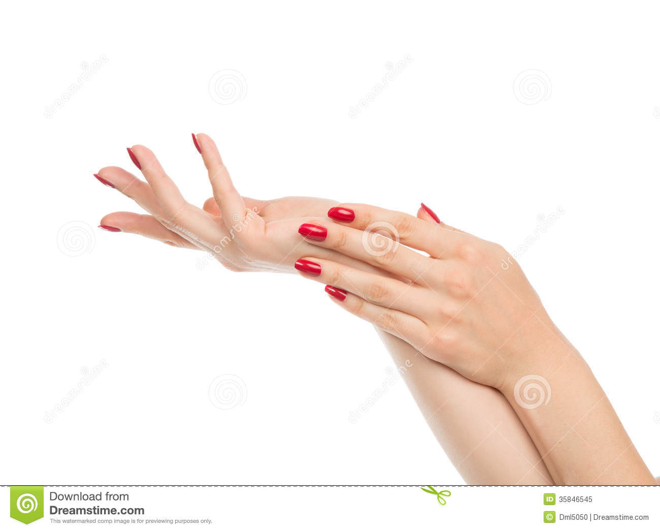 Beautiful Skin And Nails
 Woman Hands With Manicured Red Nails Stock Image Image