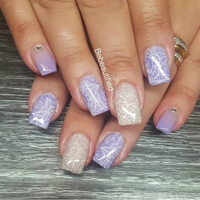 Beautiful Wedding Nails
 Purple Acrylic Summer Wedding Nails Blurmark