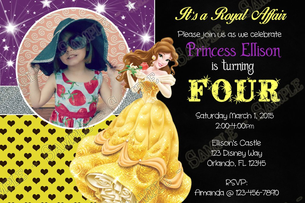 Beauty And The Beast Birthday Invitations
 Novel Concept Designs Disney Princess Belle Beauty and
