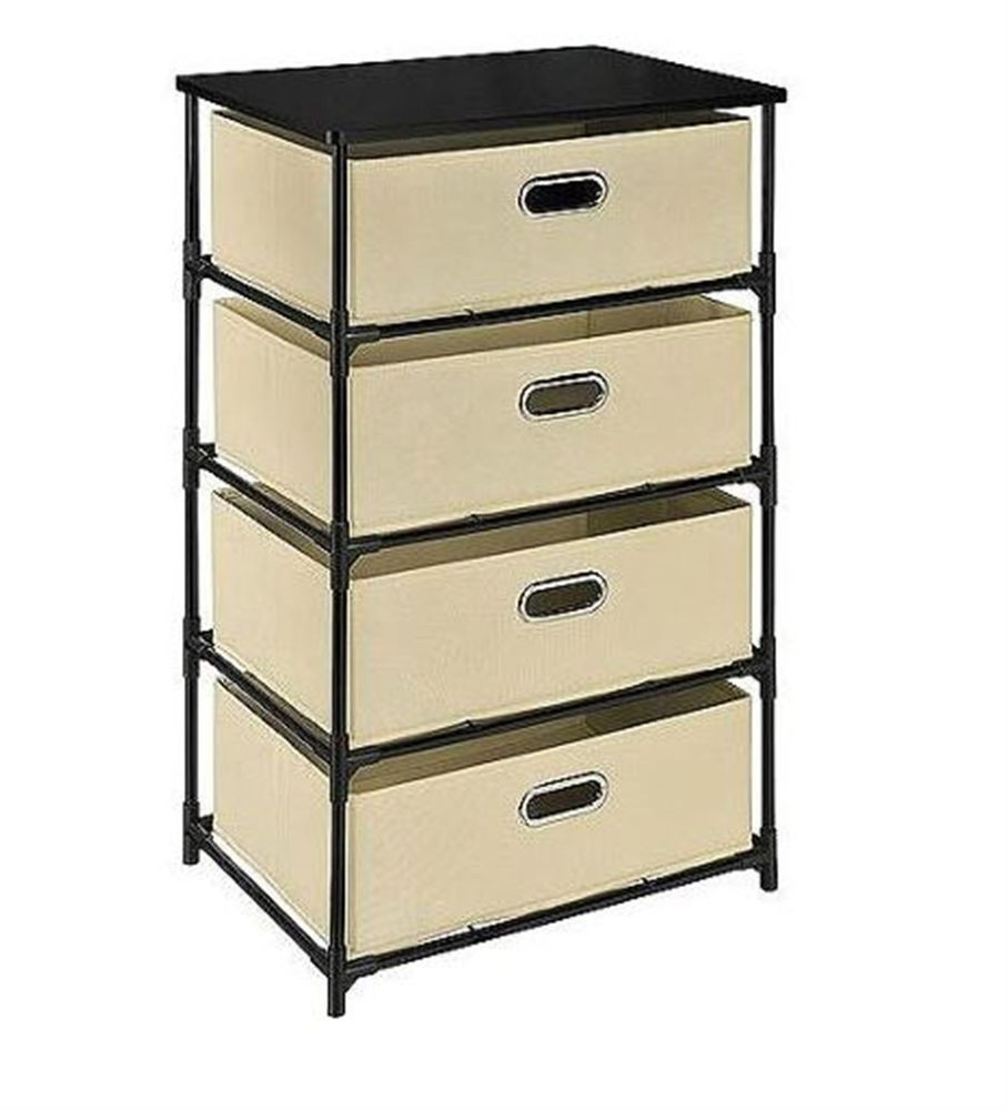 Bedroom Storage Bins
 Home Bedroom Fabric Box Cabinet Bins Storage 4 Drawer