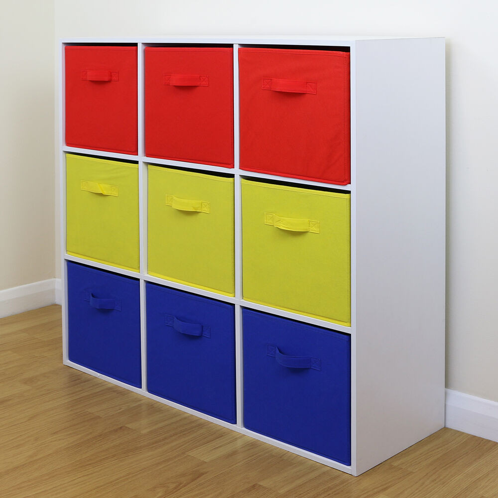 Bedroom Storage Units
 9 Cube Kids Red Yellow & Blue Toy Games Storage Unit Girls
