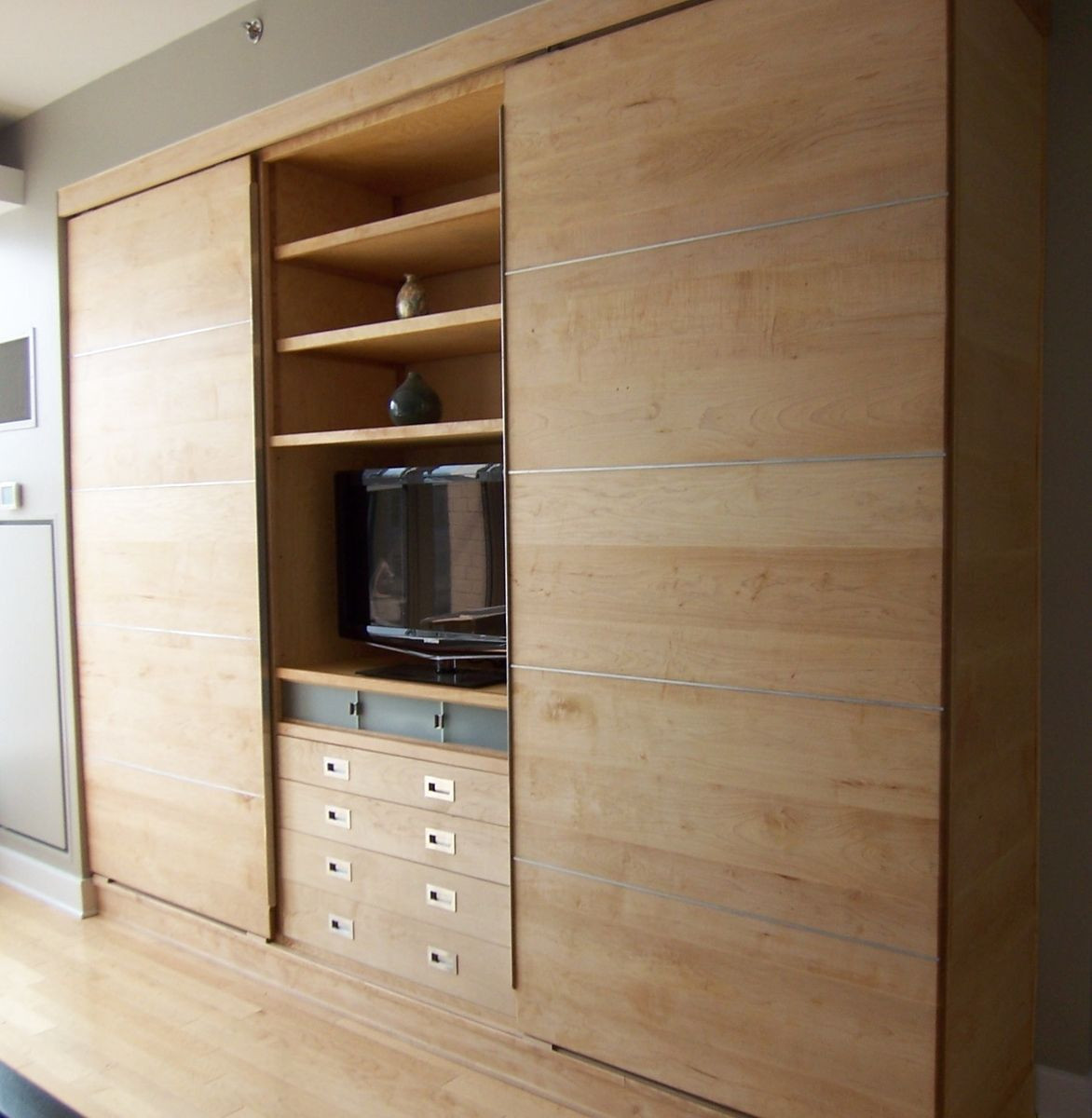 Bedroom Wall Storage Cabinets
 Modern Wall Unit of Maple in 2019