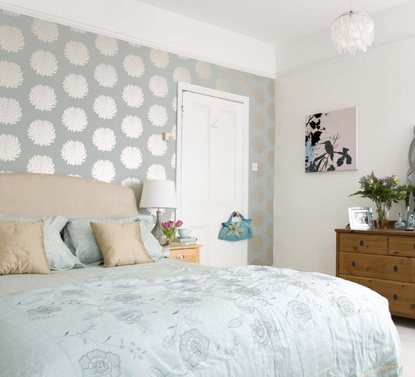 Bedroom Wallpaper Designs
 Focusing on one wall in bedroom Swedish idea of using