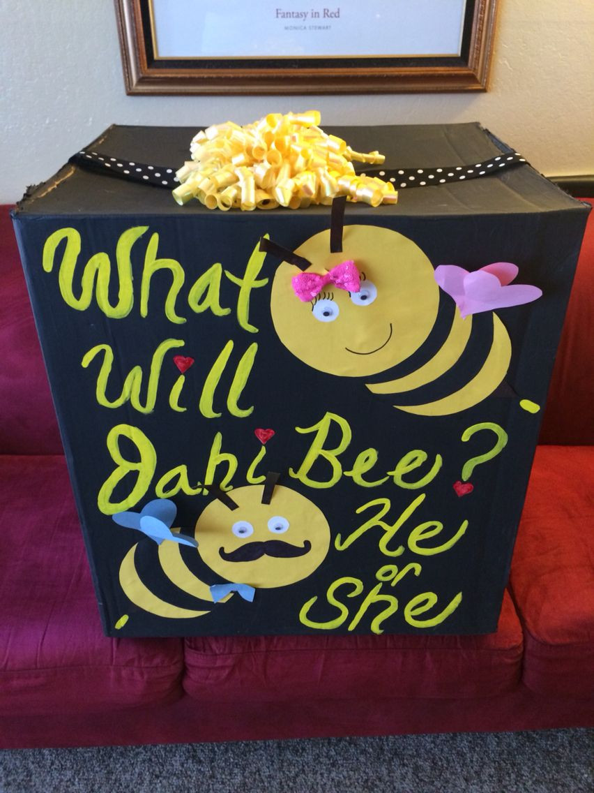 Bee Gender Reveal Party Ideas
 "What will it bee" gender reveal box in 2019