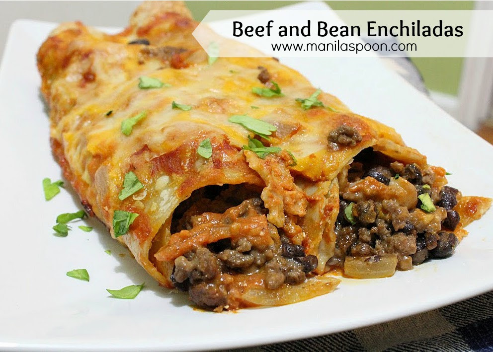 Beef And Bean Enchiladas
 Beef and Bean Enchiladas