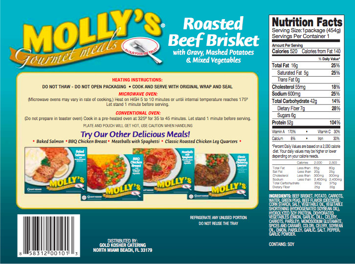 Beef Brisket Nutrition
 Molly’s Gourmet Meals