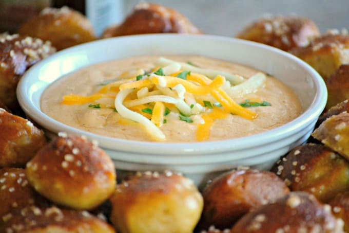 Beer Cheese Dip And Pretzels
 Beer Cheese Dip and Homemade Pretzel Bites