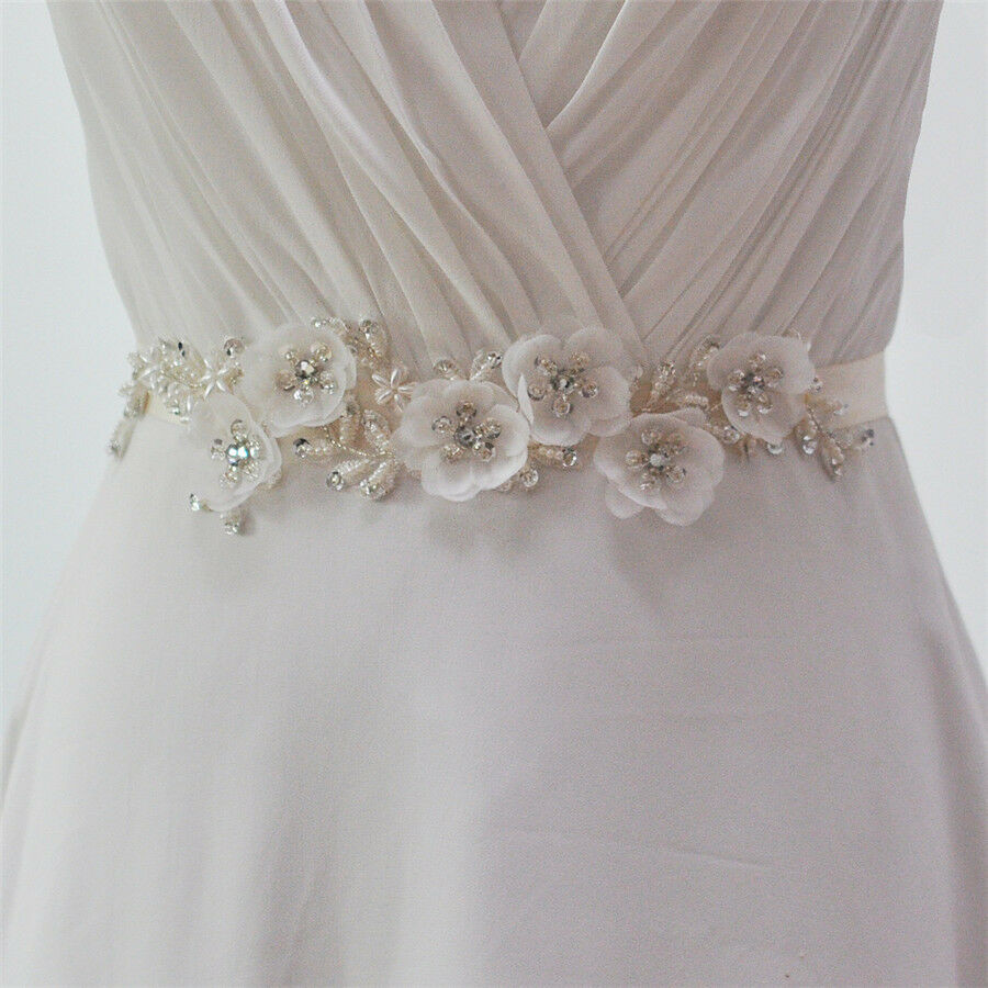 Belt For Wedding Dress
 S249Handmade Elegant Flower Beaded Waistband Belt Wedding