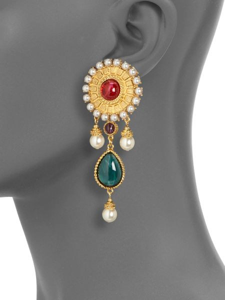 Ben Amun Earrings
 Ben Amun Byzantine Drop Earrings in Red gold