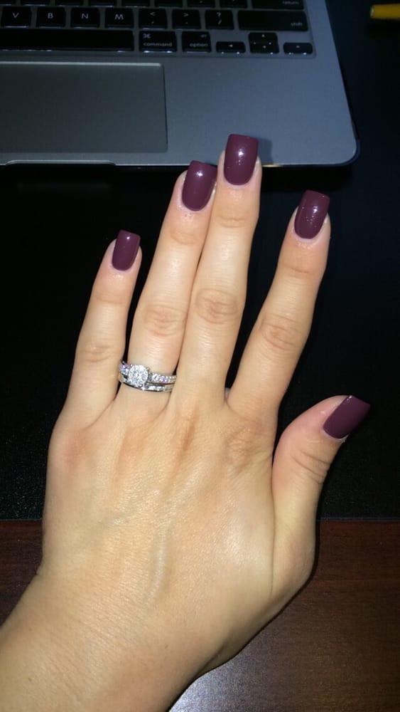Best Acrylic Nail Colors
 Cranberry colored acrylic nails for the fall season Yelp