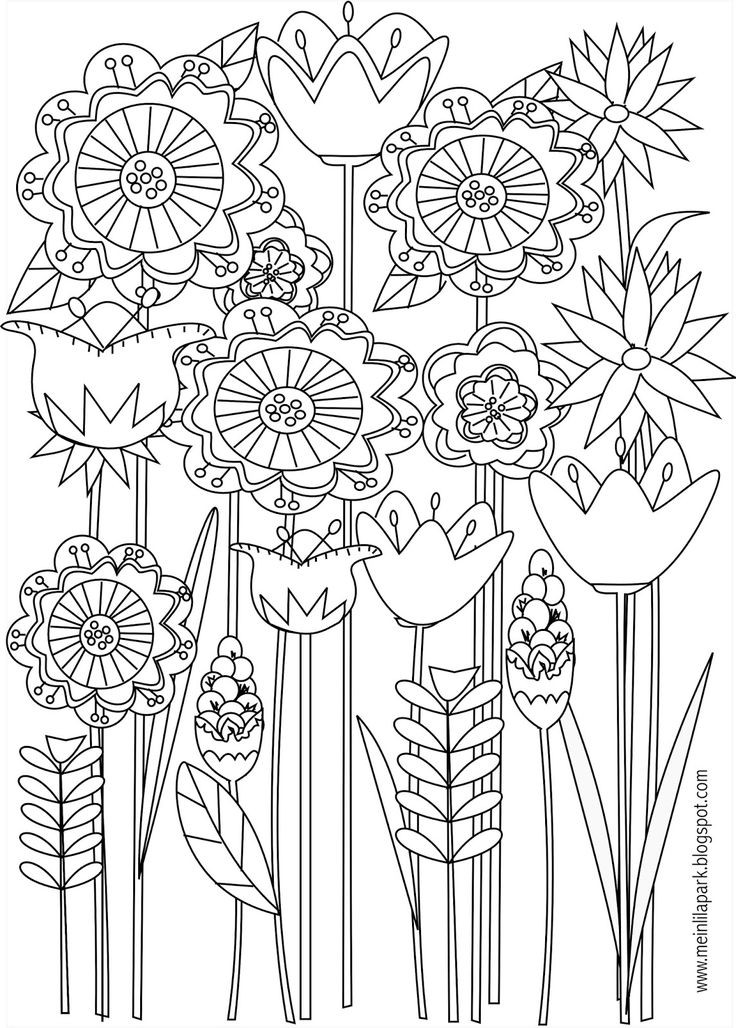 Best Adult Coloring Pages
 2965 best images about Coloring flowers on Pinterest