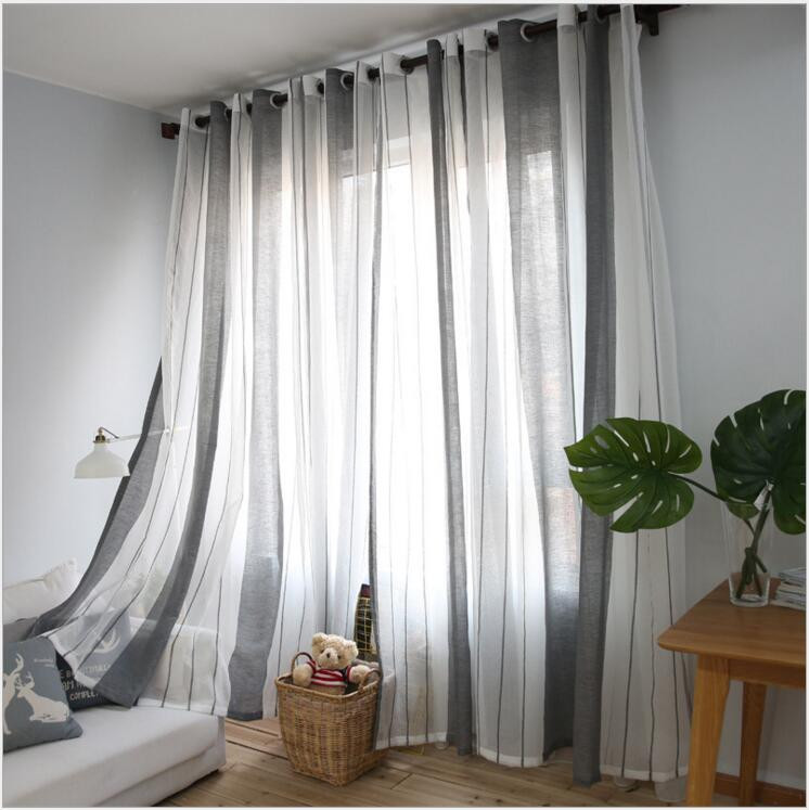 Best Curtains For Living Room
 2017 Gray vertical stripes minimalist living room