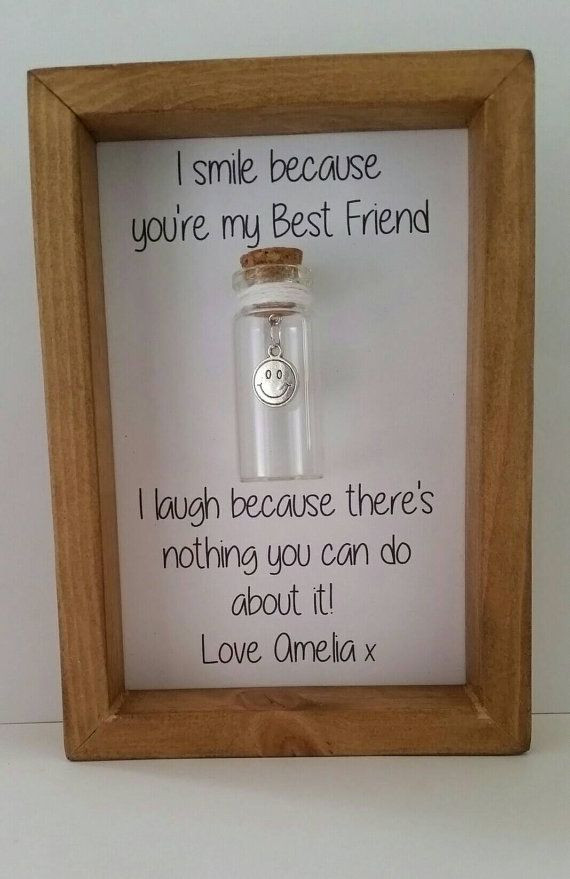 Best Friend Gift Ideas Diy
 Humorous personalised t for friend Real wood frame