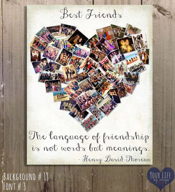 Best Friend Picture Gift Ideas
 Gift for Best Friends Collage Gift for Sister