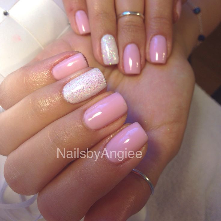 Best Gel Nail Colors
 Happy spring light pink gel nail color with super shinny